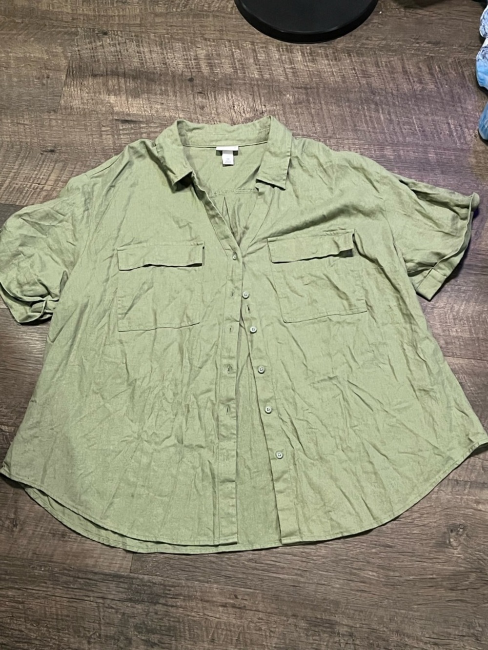 Ava & Viv plus size Light Olive Button-Front Top